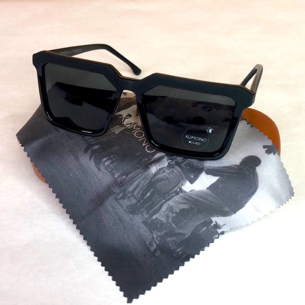 KOMONO Benicio Black Rubber Sunglasses NEW UV 400 - Picture 4 of 11